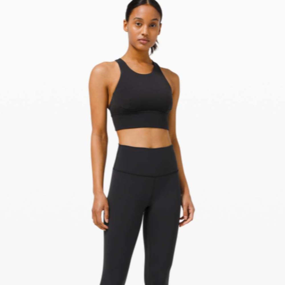 Lululemon Wunder Train Long-Line Bra *Medium Support, C/D Cups Black Size 10